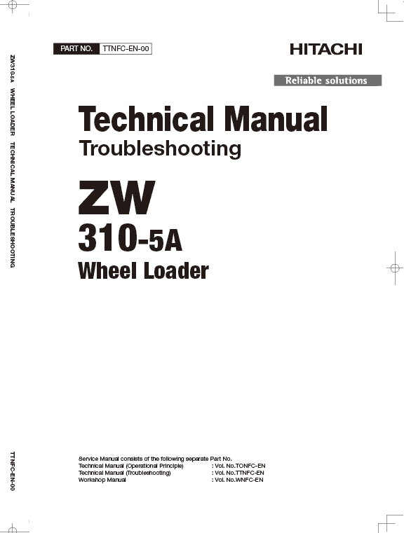 Hitachi Zw310-5a, Zw310-5b Wheel Loader Service Manual