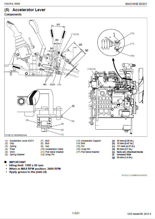 Kubota K018-4 Excavator Workshop Service Manual