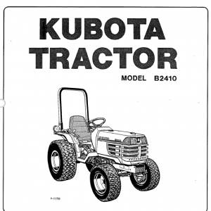 Kubota B2410, B2710, B2910, B7800hsd Tractor Service Manual