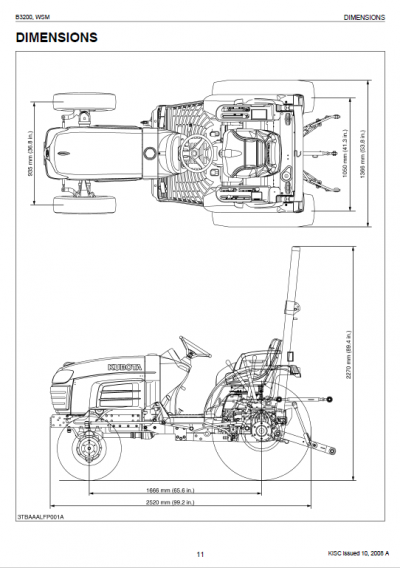 Kubota B3200 Tractor Workshop Service Manual