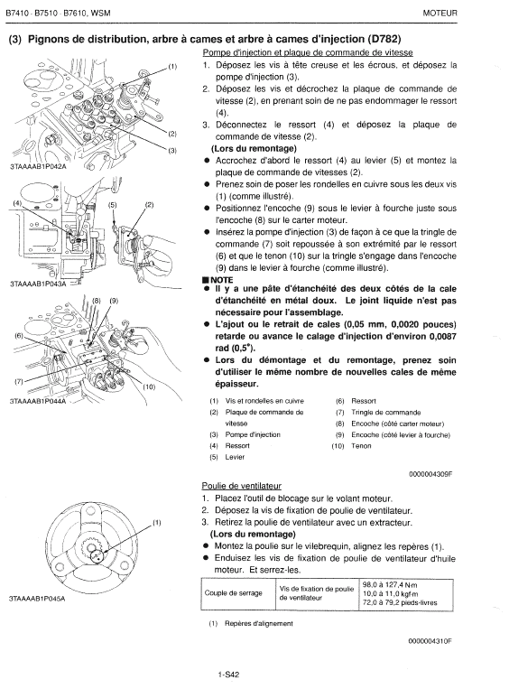Kubota B7410, B7510, B7610 Tractor Workshop Manual