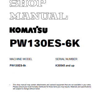Komatsu Pw130es-6k Excavator Service Manual