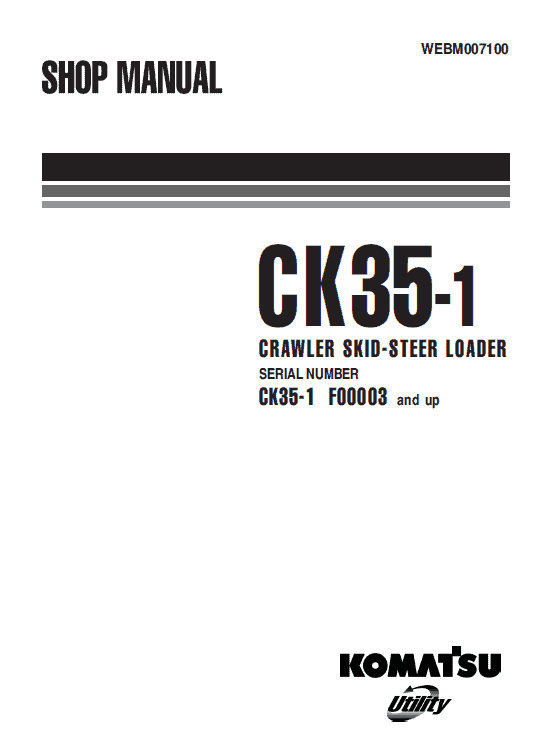 Komatsu Ck35-1 Skid-steer Loader Service Manual