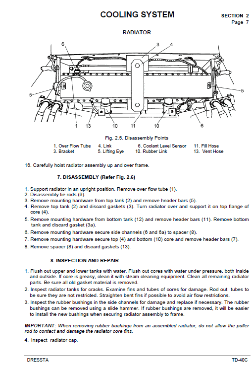 Komatsu Dresser Td-40c Dozer Service Manual