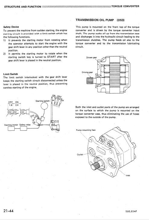 Komatsu D50a-16, D50p-16, D53a-16, D53p-16 Dozer Service Manual