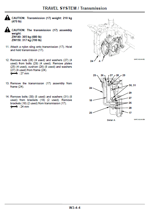 Hitachi Zw140, Zw150 Wheel Loader Service Manual