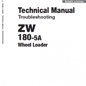 Hitachi Zw180-5a, Zw180-5b Wheel Loader Service Manual