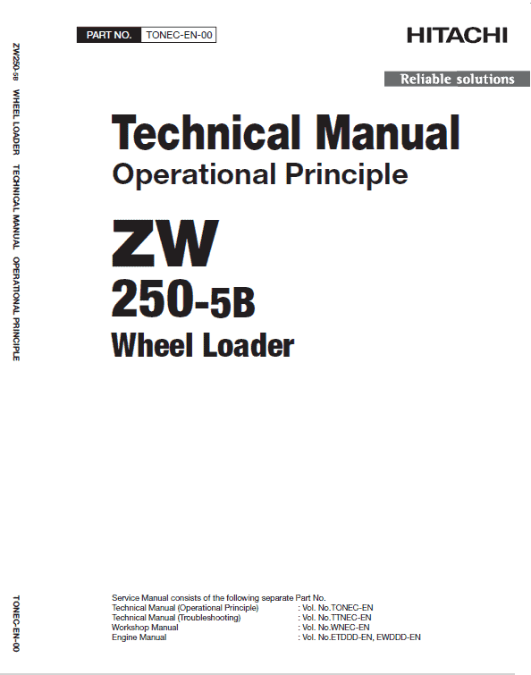 Hitachi Zw250-5b Wheel Loader Service Manual