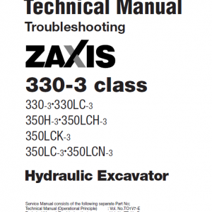 Hitachi Zx350h-3, Zx350lch-3, Zx350lc-3 Excavator Service Manual