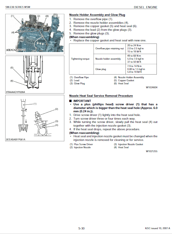 Kubota U17, U17-3 Excavator Workshop Service Manual