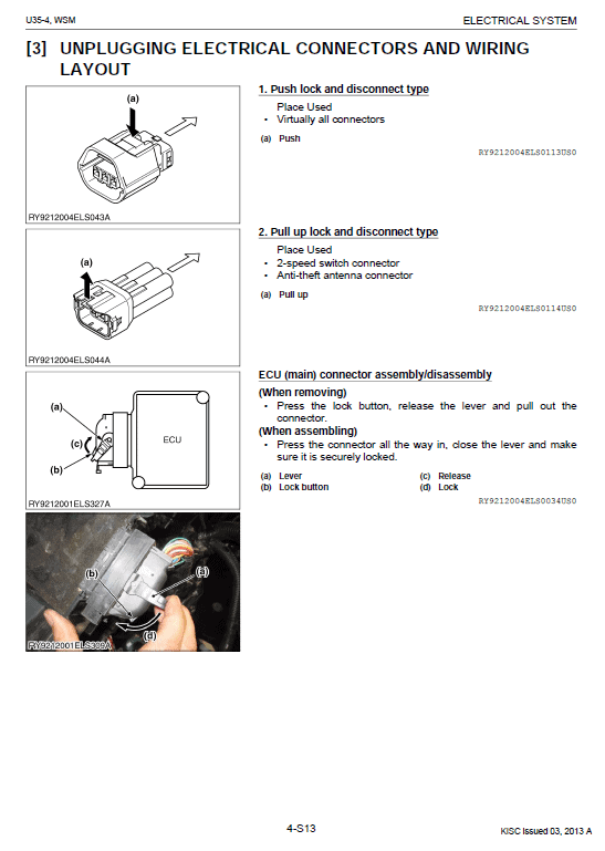 Kubota U35-4 Excavator Workshop Service Manual