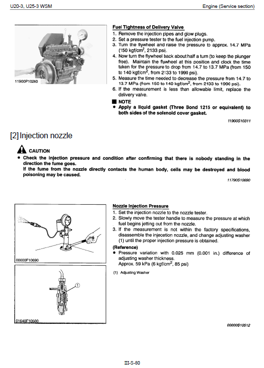 Kubota U20-3, U25-3 Excavator Workshop Manual