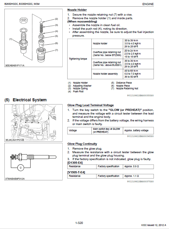Kubota B2650hsdc, B3350hsdc Workshop Service Manual