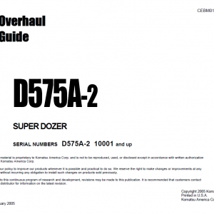 Komatsu D575a-2 Dozer Service Manual