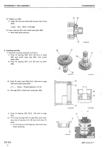 Komatsu D65A-7, D65E-7, D65P-7 Dozer Service Manual