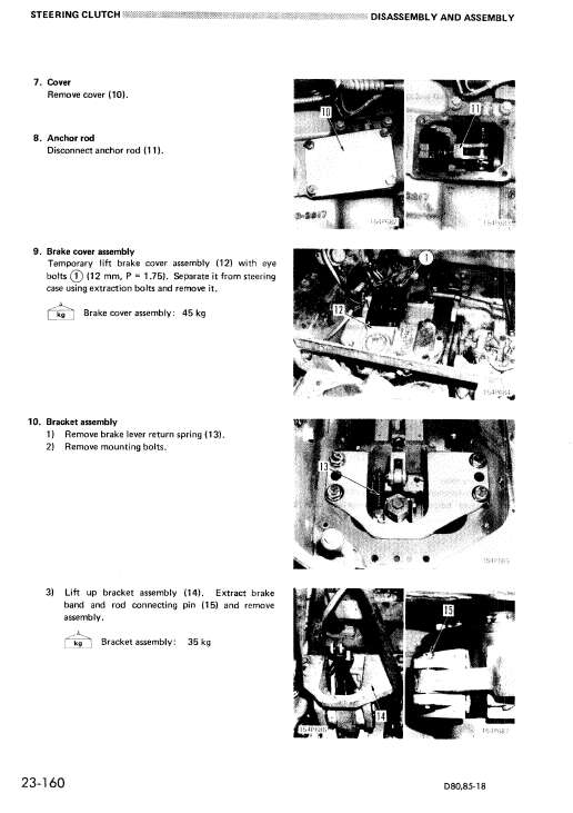 Komatsu D80a-18, D85a-18, D80e-18, D85e-18, D80p-18 Dozer Manual