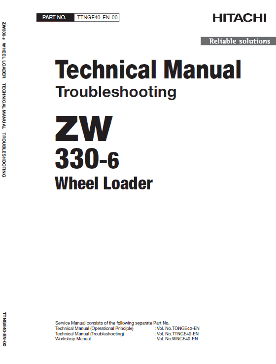 Hitachi Zw330, Zw330-6 Wheel Loader Service Manual