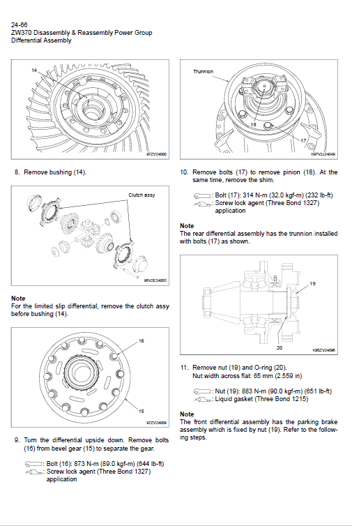 Hitachi Zw370, Zw370-g Wheel Loader Service Manual