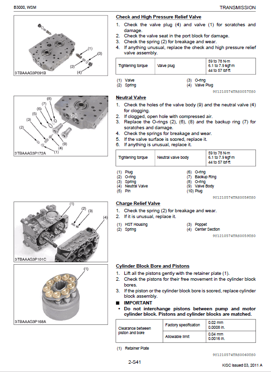 Kubota B3000 Tractor Workshop Service Manual