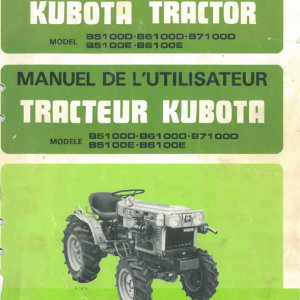 Kubota B5100d, B5100e, B6100d, B6100e, B7100d Tractor Workshop Manual