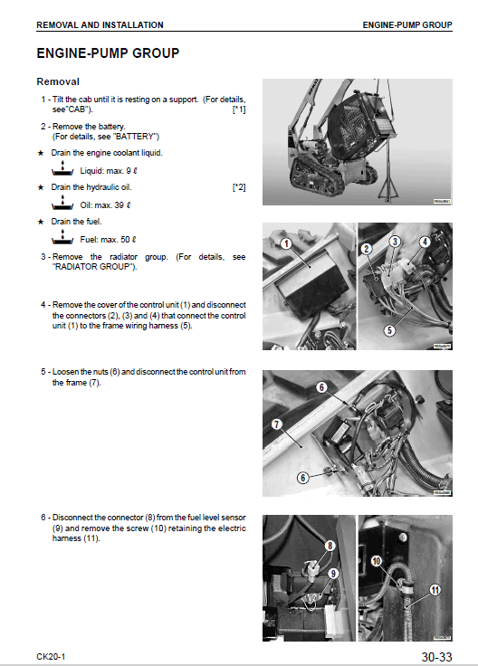 Komatsu Ck20-1 Skid-steer Loader Service Manual