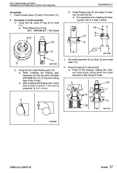 Komatsu D39EX-22, D39PX-22, D39PX-22 Dozer Service Manual