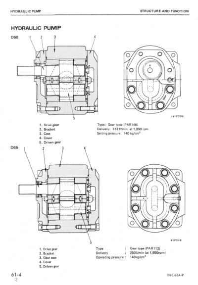 Komatsu D60A-6, D60P-6, D65A-6, D65P-6 Dozer Service Manual