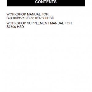 Kubota B2410, B2710, B2910, B7800hsd Tractor Service Manual