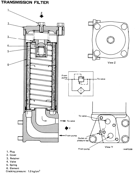 Komatsu D68E-1, D68P-1 Transmission filter