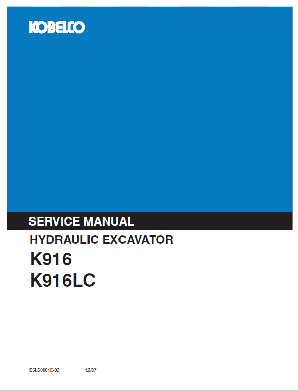 Kobelco K916 And K916lc Excavator Service Manual