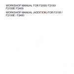 Kubota F2000, F2100, F2400 Front Mower Workshop Manual