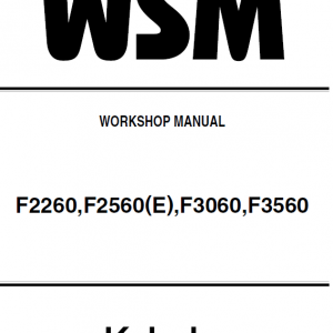 Kubota F2260, F2560, F3060, F3560 Front Mower Workshop Manual