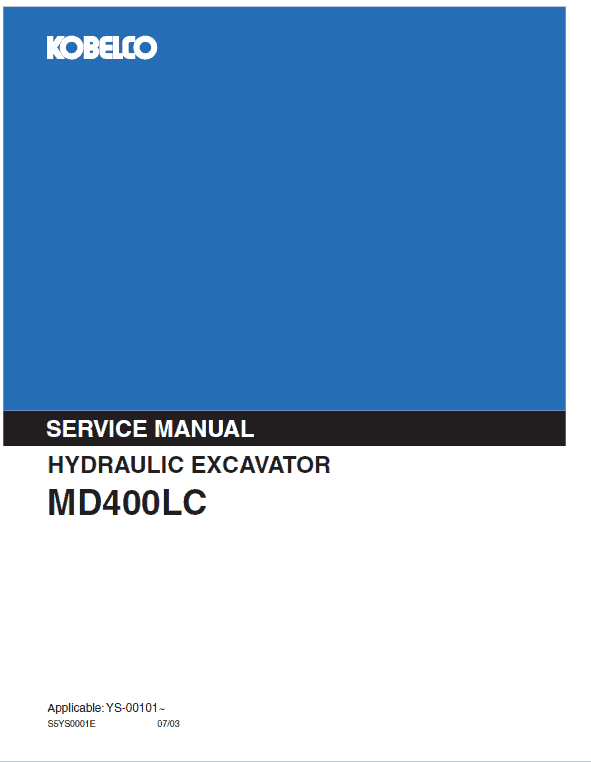 Kobelco Md400lc Excavator Service Manual