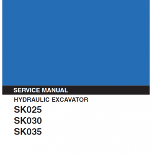 Kobelco Sk025, Sk030 And Sk035 Excavator Service Manual