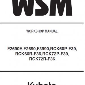Kubota F2690, F2690e, F3990 Front Mower Workshop Manual