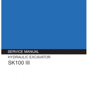 Kobelco Sk100-iii Excavator Service Manual
