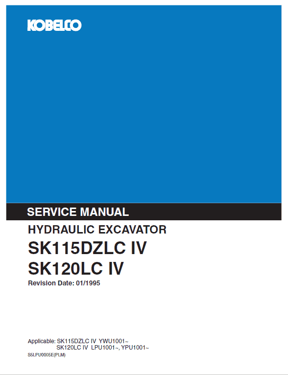 Kobelco Sk115dzlc-iv And Sk120lc-iv Excavator Service Manual