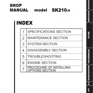 Kobelco Sk210-9 Excavator Service Manual