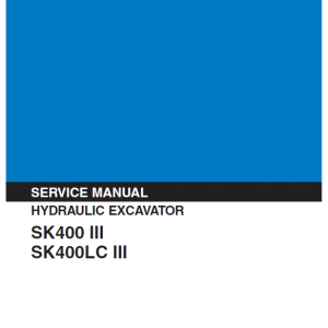 Kobelco Sk400-iii, Sk400lc-iii Excavator Service Manual