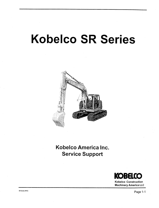 Kobelco Sr70, Sr115, Sr135, Sr200, Sr235 Excavator Service Manual