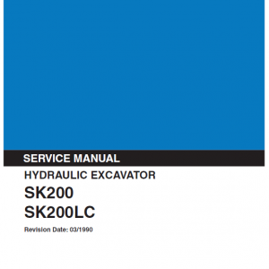 Kobelco Sk200, Sk200lc Excavator Service Manual