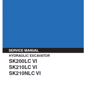 Kobelco Sk200lc-6, Sk210lc-6, Sk210nlc-6 Excavator Service Manual