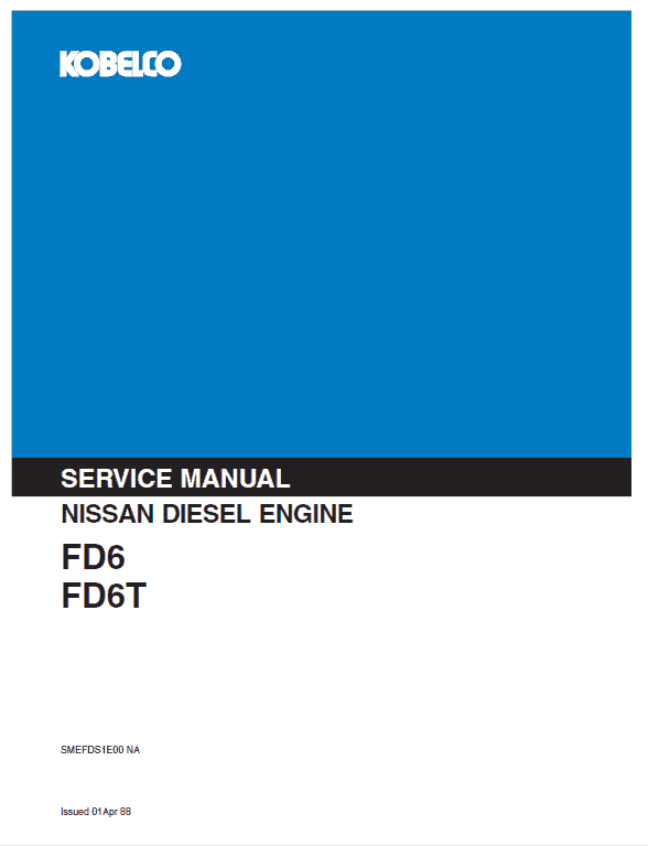 Nissan Fd6, Fd6t Engine Workshop Service Manual