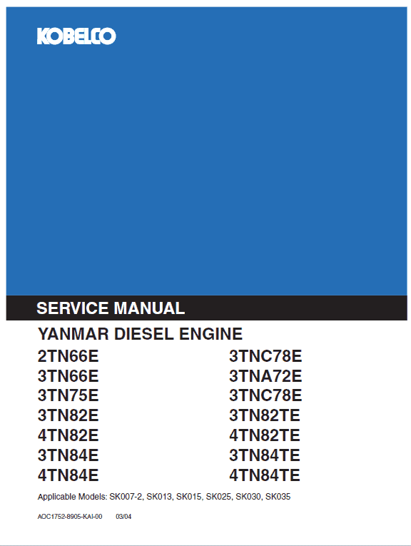 Yanmar 2tn 3tn 4tn Engine Workshop Service Manual