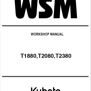 Kubota T1880, T2080, T2380 Tractor Mower Workshop Manual