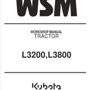 Kubota L3200, L3800 Tractor Workshop Service Manual