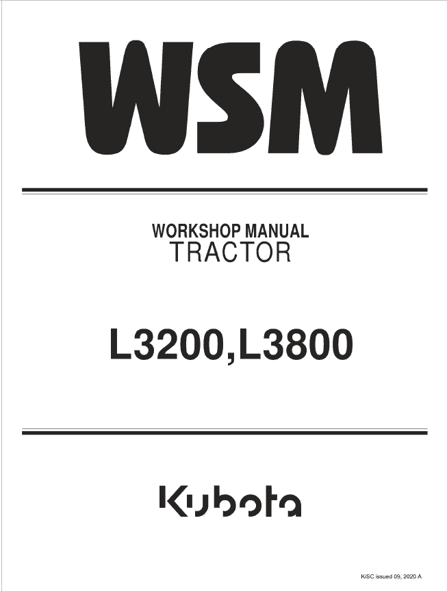 Kubota L3200, L3800 Tractor Workshop Service Manual