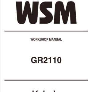 Kubota GR2110, GR2010G Lawn Mower Workshop Repair Manual