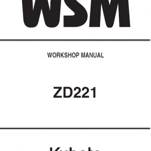 Kubota Zd221 Mower Workshop Service Manual