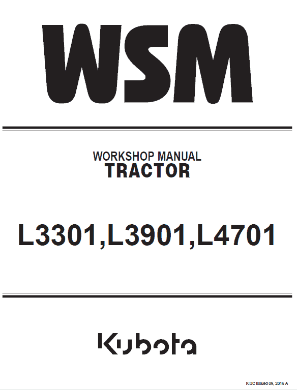 L3901 Kubota L3301 L4701  Service Workshop Repair Manual